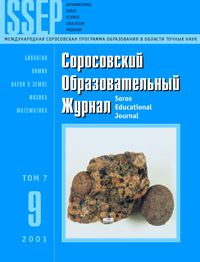 Соросовский образовательный журнал, 2001, №9 — обложка журнала.