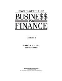 Encyclopedia of business and finance. Volume 2 — обложка книги.