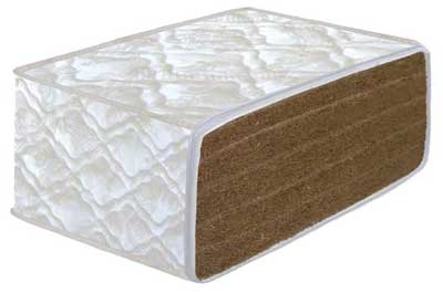 Сверхжесткий матрас для привыкших спать на полу. Сплошной кокос. Если надо чуть помягче - между кокосовым волокном вставляют прослойки латекса.