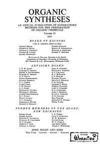 Organic syntheses. V. 57 — обложка книги.