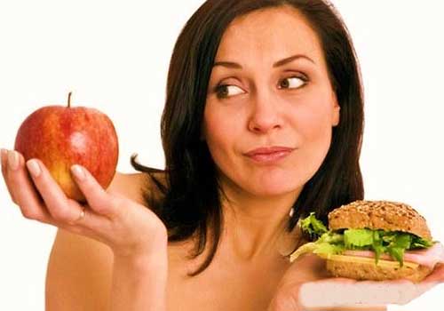Фотография. Не кликабельно. При соблюдении данной диеты выбирайте продукты с меньшей калорийностью и жирностью, например гамбургер в 600 ккал лучше заменить 1,5 килограммами яблок.
