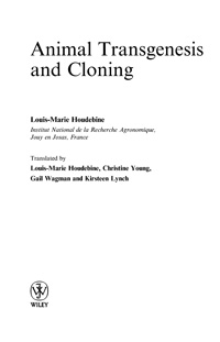 Animal Transgenesis and Cloning — обложка книги.