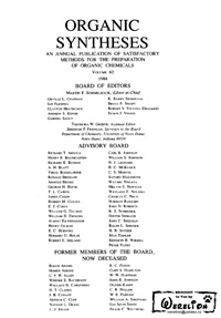Organic syntheses. V. 62, 1984 — обложка книги.