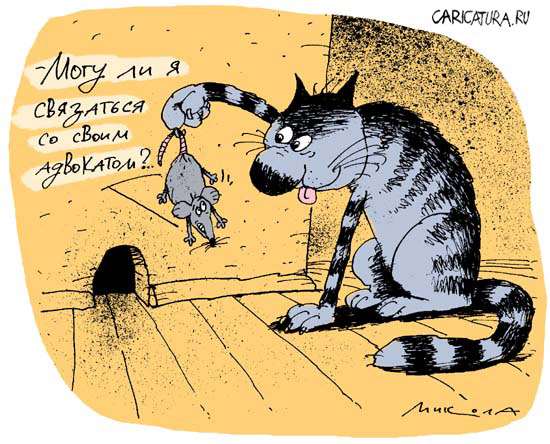Фотография. Не кликабельно. Карикатура «Могу ли я связаться с адвокатом?».