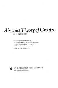 Abstract Theory of Groups — обложка книги.