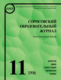 Соросовский образовательный журнал, 1996, №11 — обложка журнала.