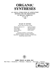 Organic syntheses. V. 75, 1998 — обложка книги.