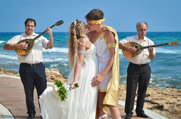 Стилизация свадьбы в древнегреческом стиле.
