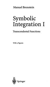 Symbolic Integration 1 — обложка книги.