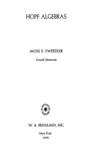 Hopf Algebras — обложка книги.