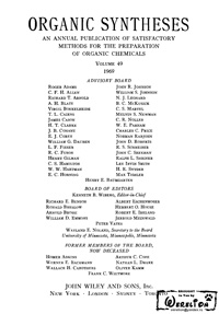 Organic syntheses. V. 49 — обложка книги.