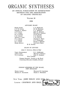 Organic syntheses. V. 38 — обложка книги.