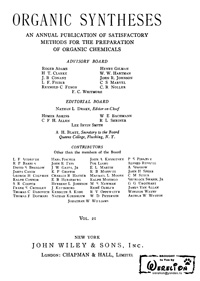Organic syntheses. V. 21 — обложка книги.