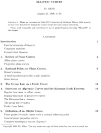 Elleptic Curves — обложка книги.