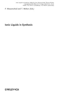Ionic Liquids in Synthesis — обложка книги.