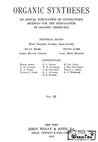 Organic syntheses. V. 3 — обложка книги.