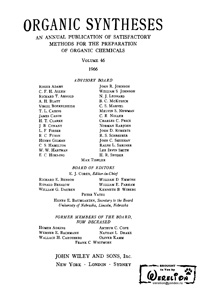 Organic syntheses. V. 46 — обложка книги.