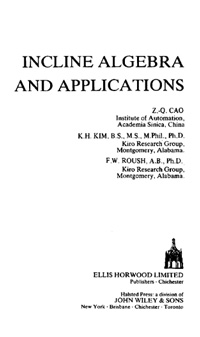 Incline Algebra and Applications — обложка книги.